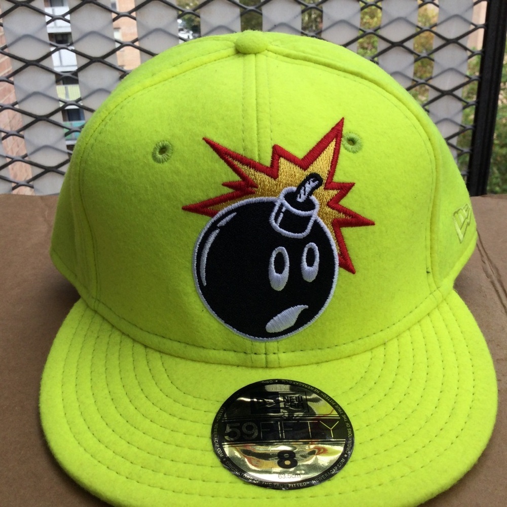 New Era The Hundreds “Adam Bomb” Tennis Ball Green fitted cap RARE size 8